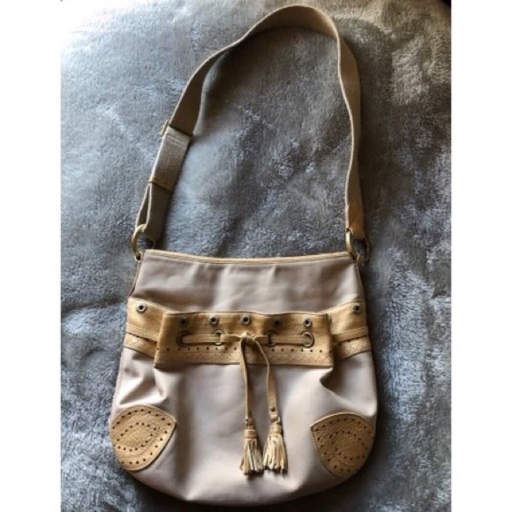 Cole haan neutral canvas  satchel